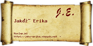 Jakó Erika névjegykártya